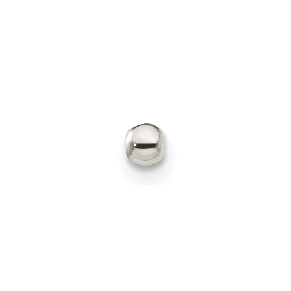 Sterling Silver 2.5mm Polished Medium Hole Bead