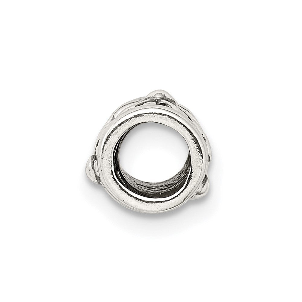 Sterling Silver 10.6 x 7mm Antiqued Fancy Bead