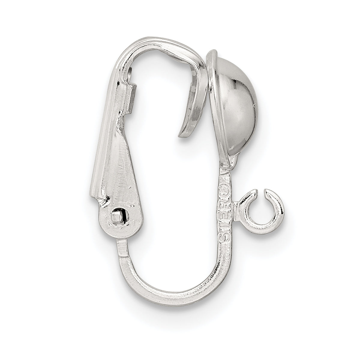 Sterling Silver 6.9MM Half Ball w/ Ring Earring Clip