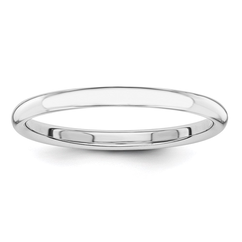 14k White Gold Polished 2mm Stackable Band Size 6.5