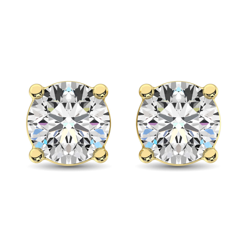 14K Yellow Gold 1/10 Ct.Ty. Premium Diamond Stud Earrings