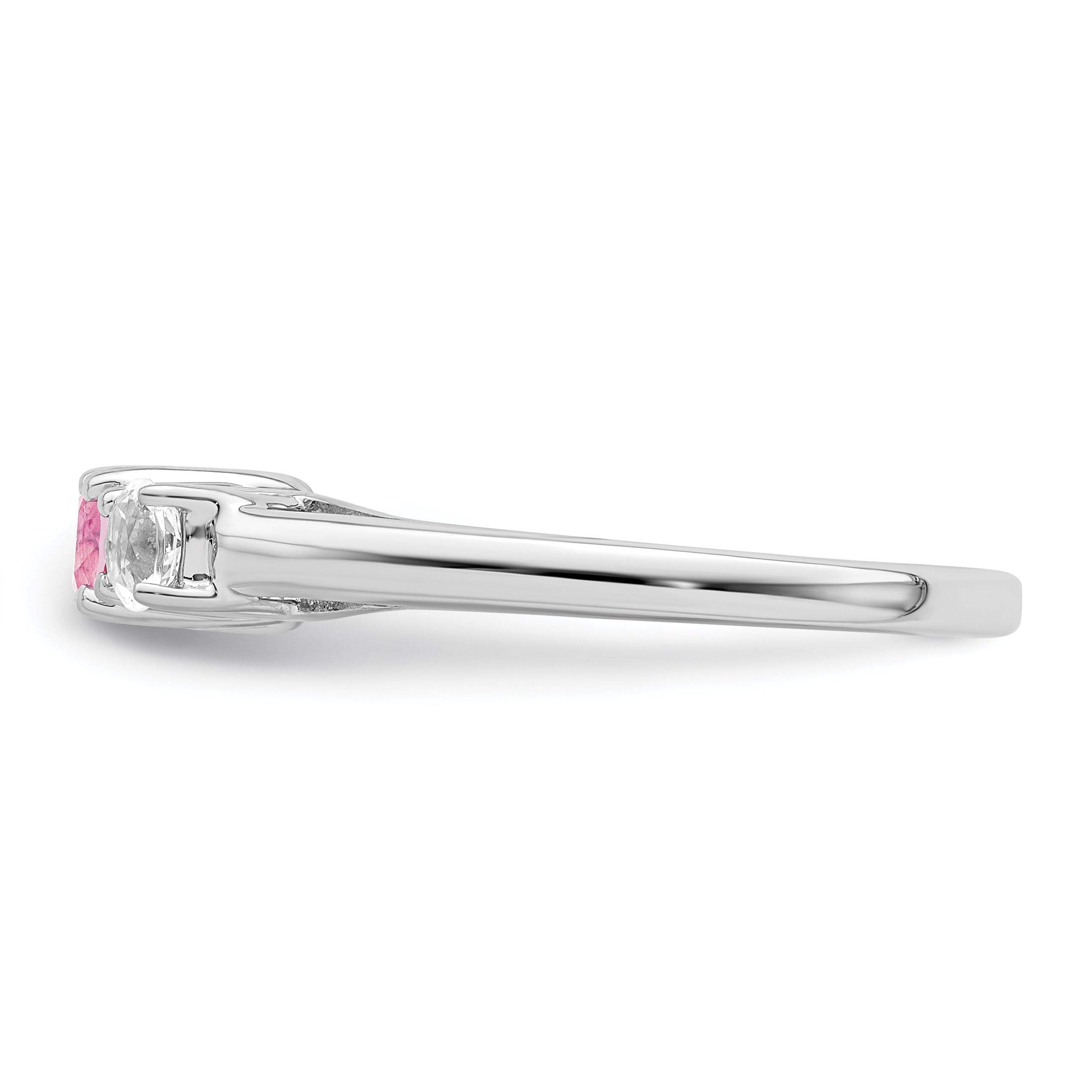 Survivor Collection Sterling Silver Rhodium-plated Clear and Pink Topaz Pamela Ring