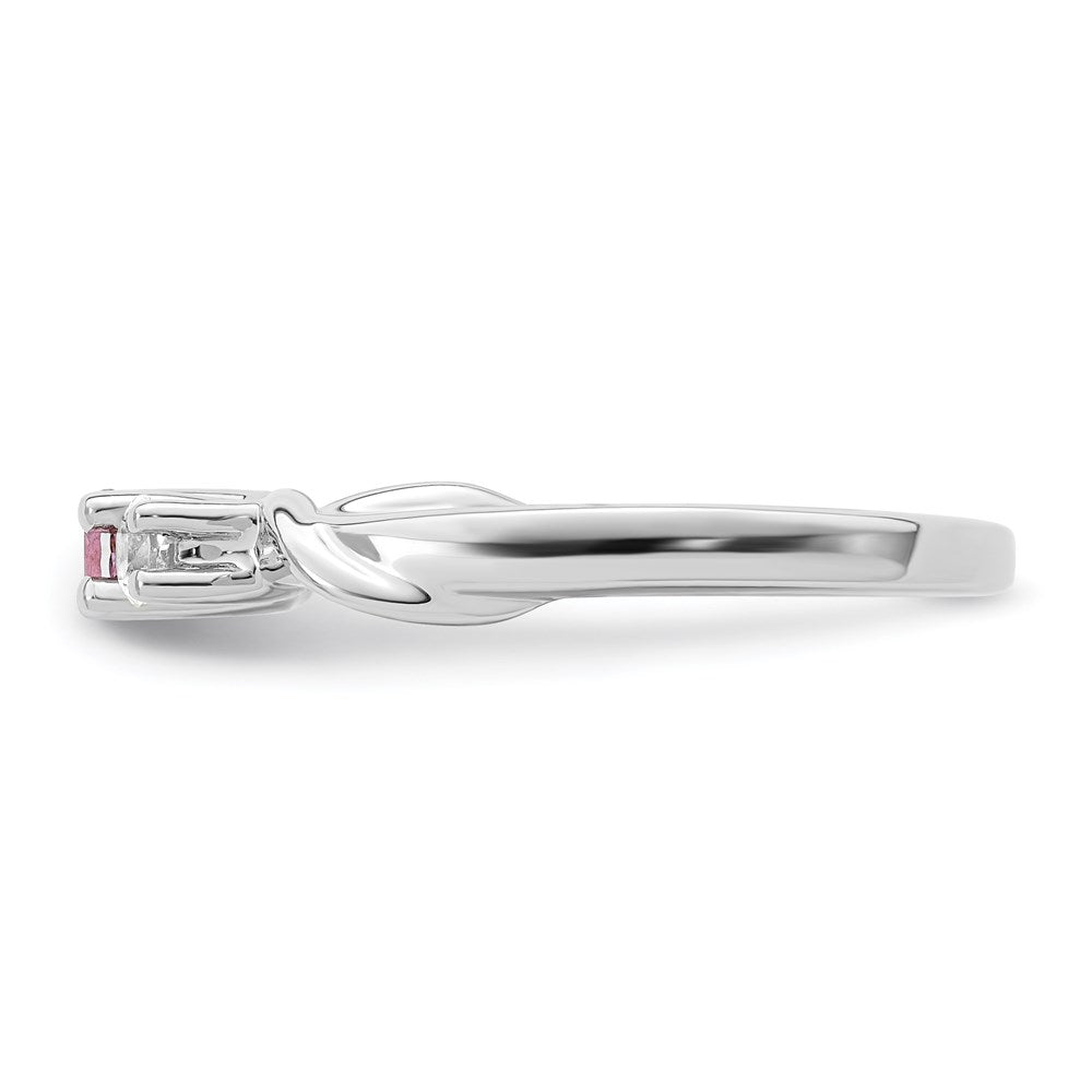 Survivor Collection Sterling Silver Rhodium-plated White and Pink Swarovski Topaz Joanna Ring