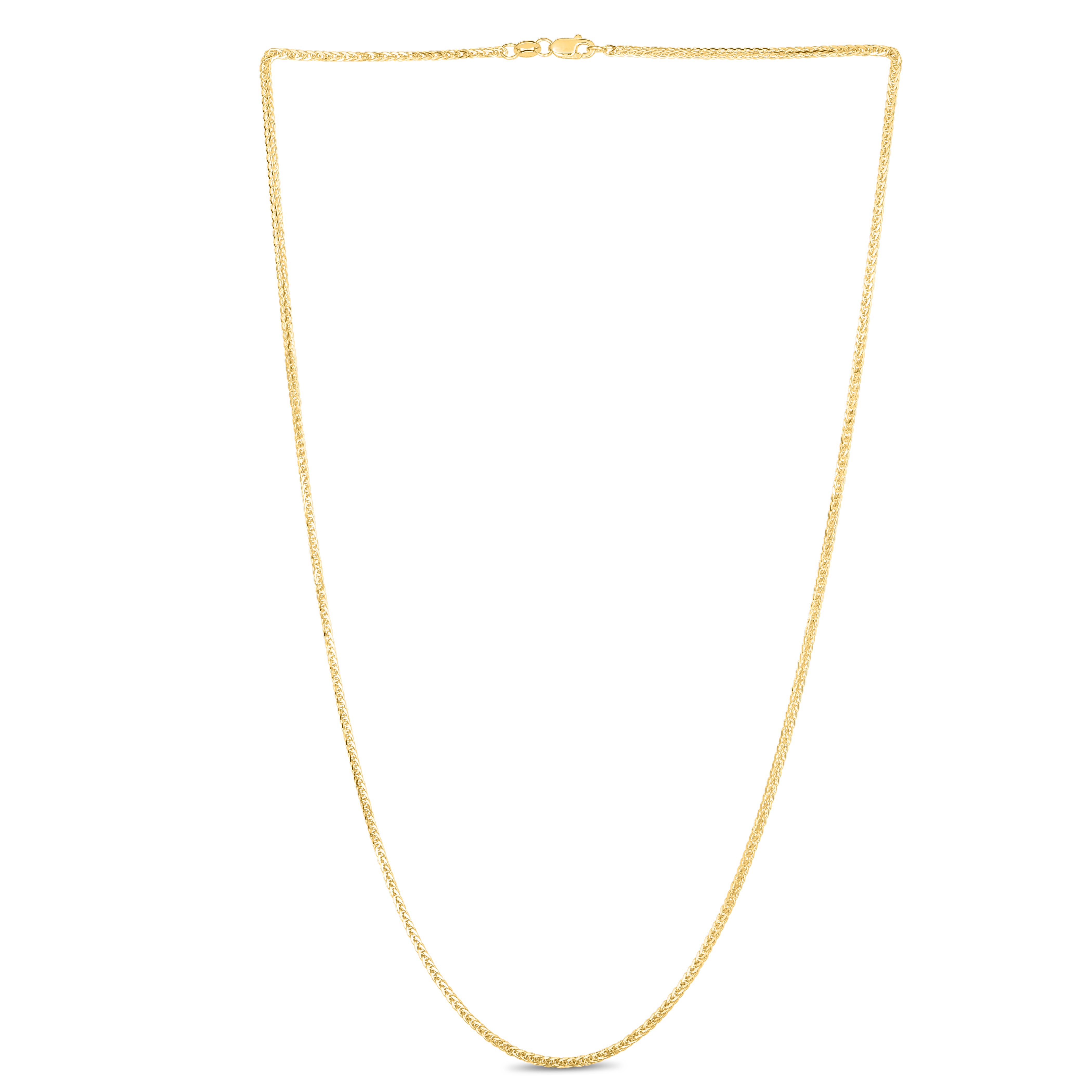 14K Yellow Gold 1.8mm Square Wheat 20" Chain with Lobster Lock