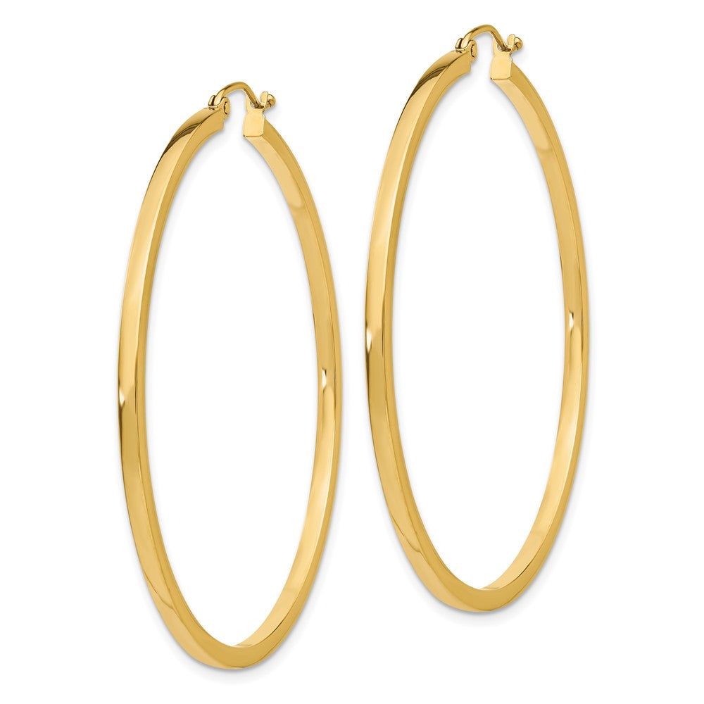 14k 2mm Square Tube Hoop Earrings