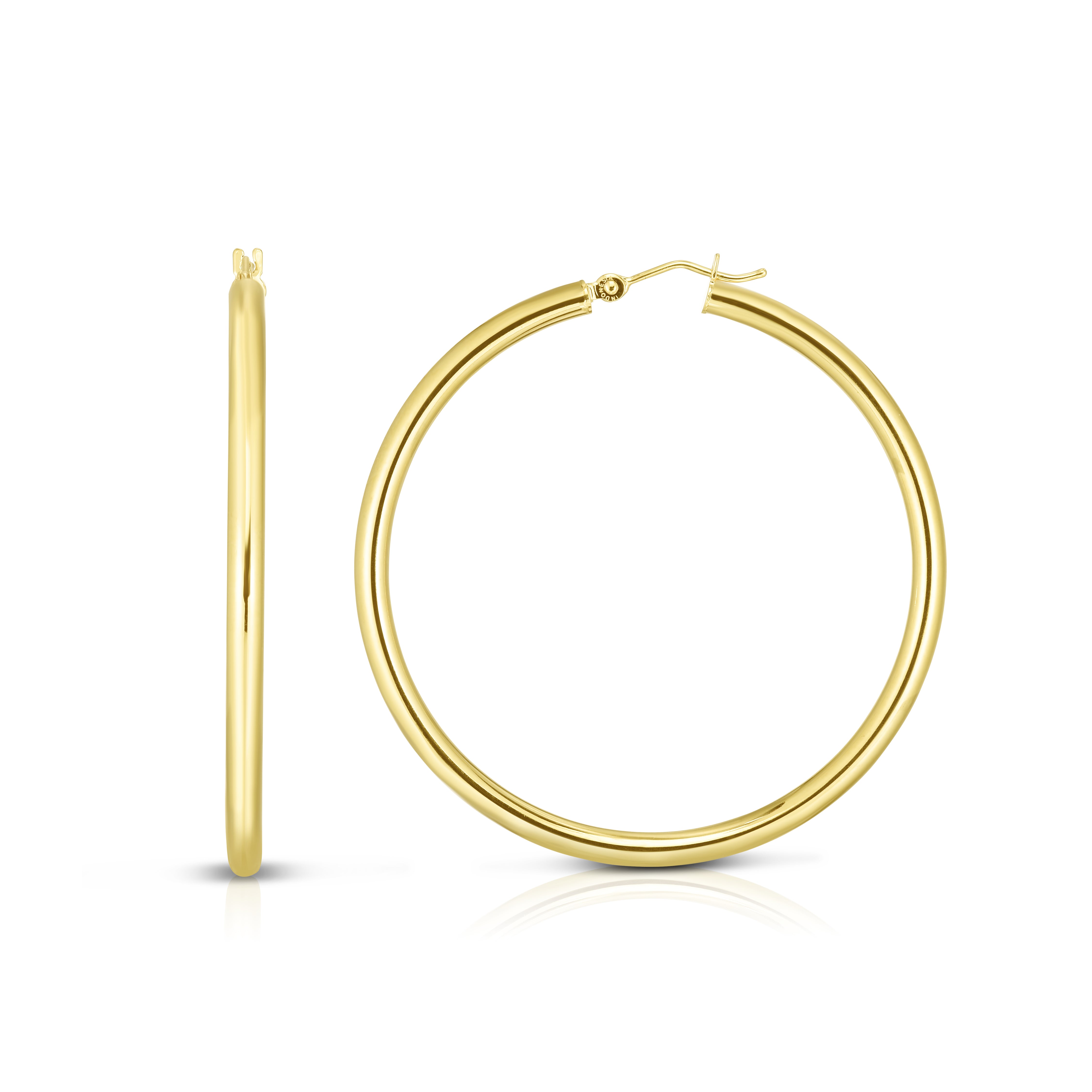 14K Yellow Gold 3X30Mm Hoop Earring