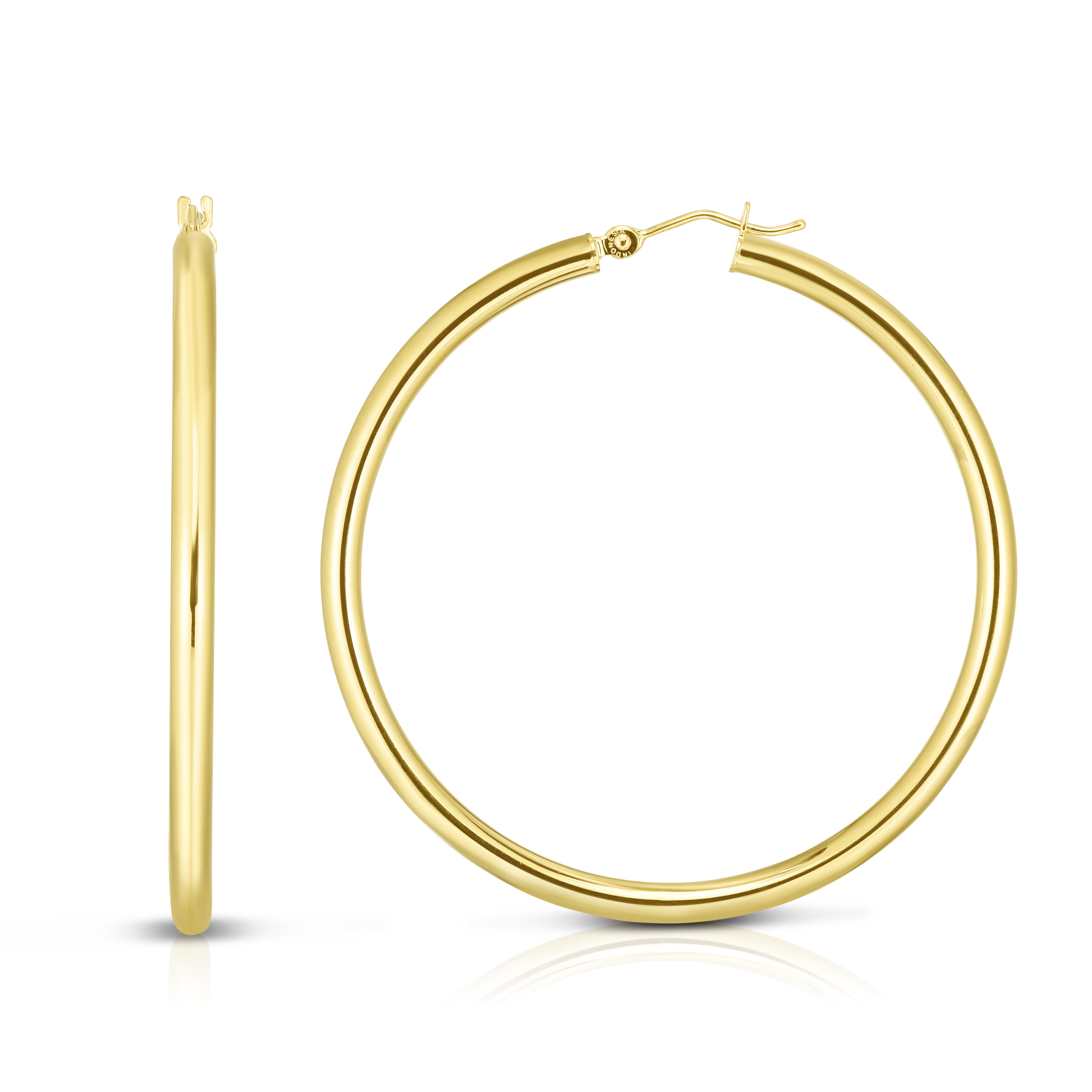 14K Yellow Gold 3X50Mm Hoop Earring