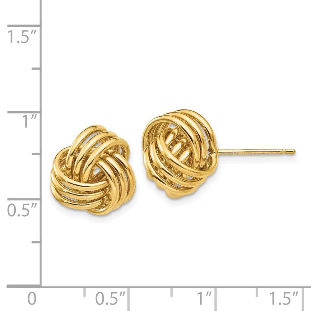 14k Polished Triple Knot Post Earrings