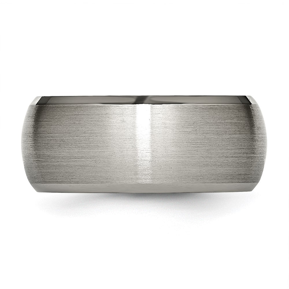 Chisel Titanium Satin and Polished 10mm Beveled Edge Band