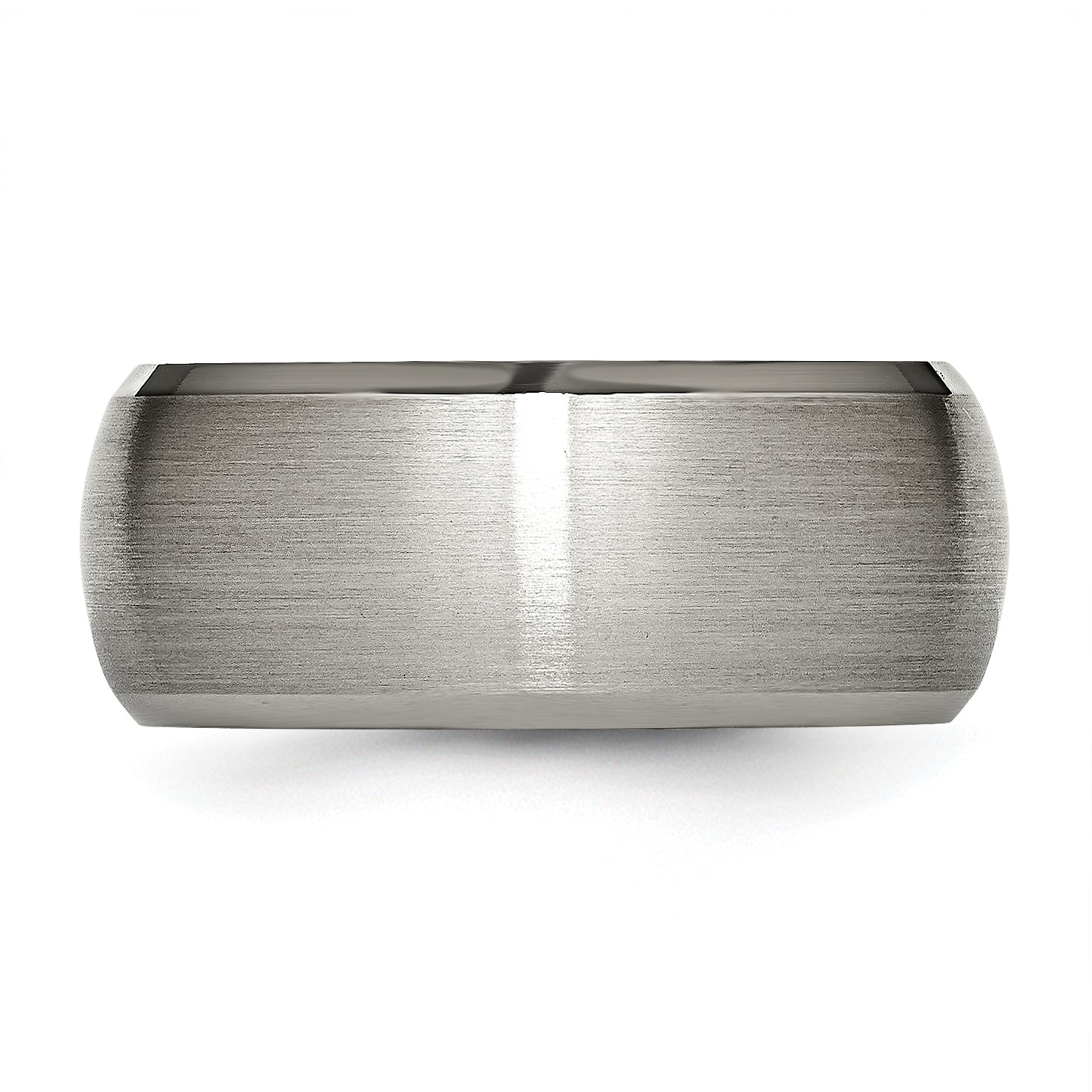 Chisel Titanium Satin and Polished 10mm Beveled Edge Band