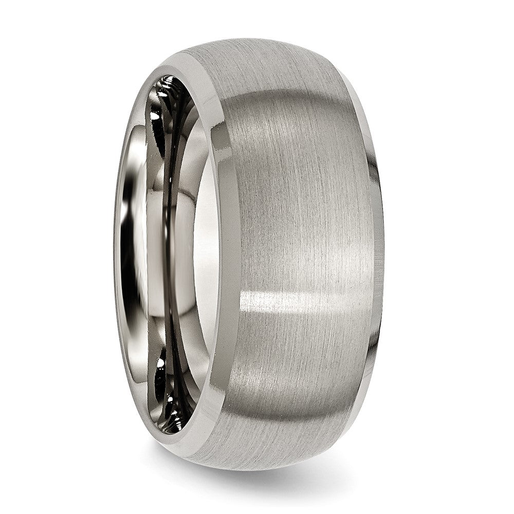 Chisel Titanium Satin and Polished 10mm Beveled Edge Band