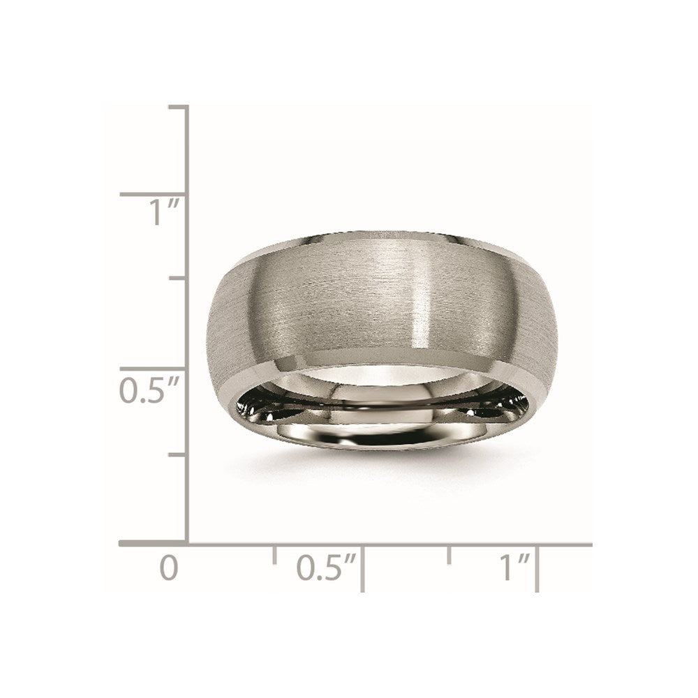 Chisel Titanium Satin and Polished 10mm Beveled Edge Band