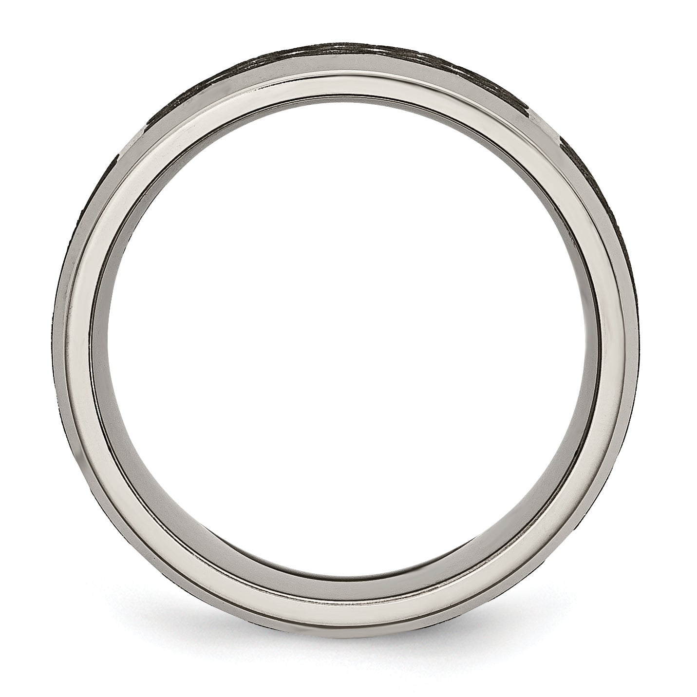 Chisel Titanium Brushed and Polished Celtic Laser Design 8mm Beveled Edge Band