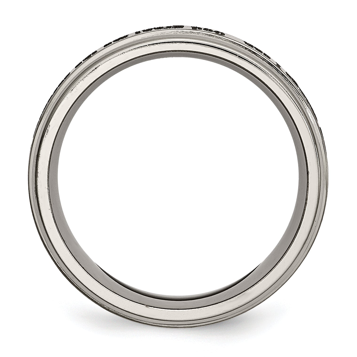 Chisel Titanium Brushed and Polished Serenity Laser Design 8mm Ridged Edge Band