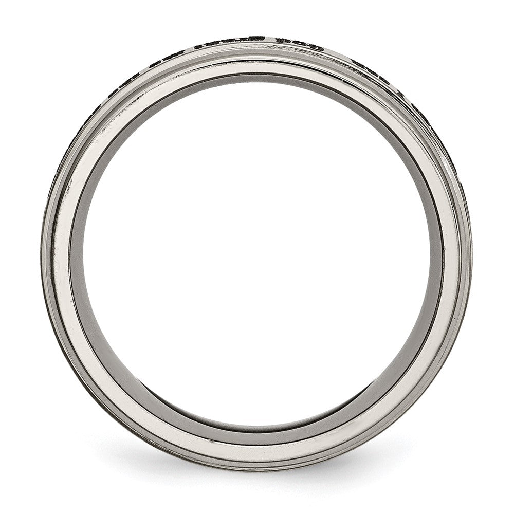 Chisel Titanium Brushed and Polished Serenity Laser Design 8mm Ridged Edge Band
