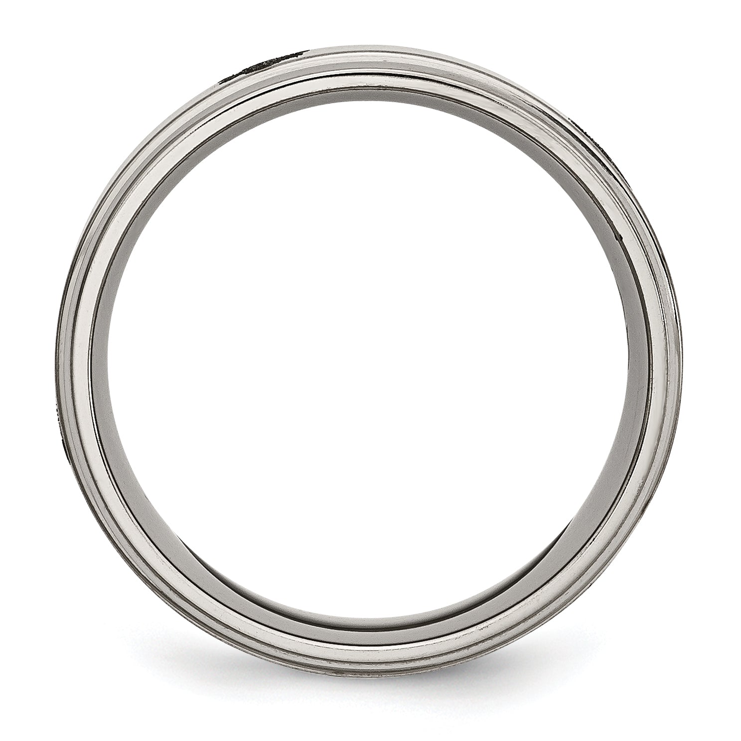 Chisel Titanium Brushed and Polished Masonic Laser Design 8mm Ridged Edge Band