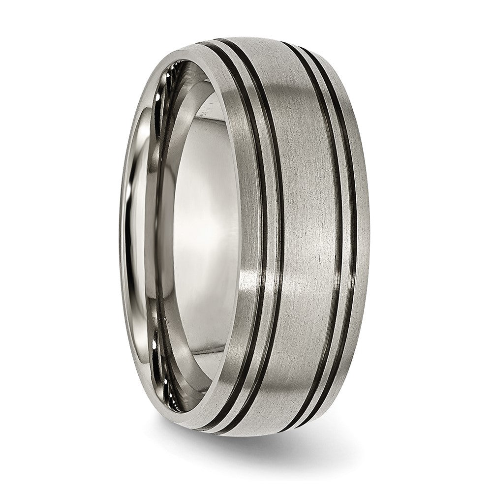 Chisel Titanium Brushed Center 8mm Grooved Band