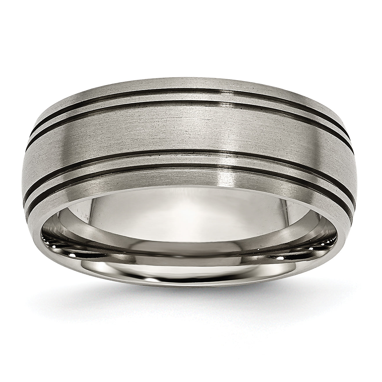 Chisel Titanium Brushed Center 8mm Grooved Band