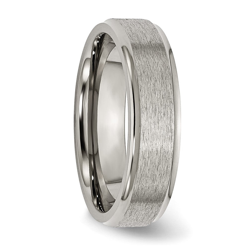 Chisel Titanium Brushed Center 6mm Ridged Edge Band