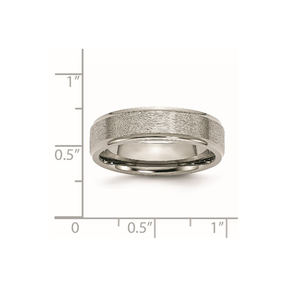 Chisel Titanium Brushed Center 6mm Ridged Edge Band