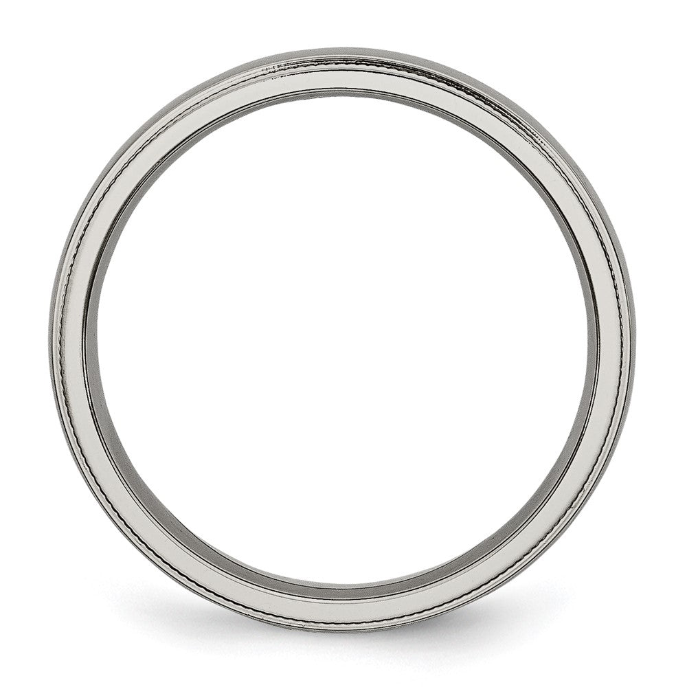 Chisel Titanium Polished 4mm Grooved and Beaded Edge Band