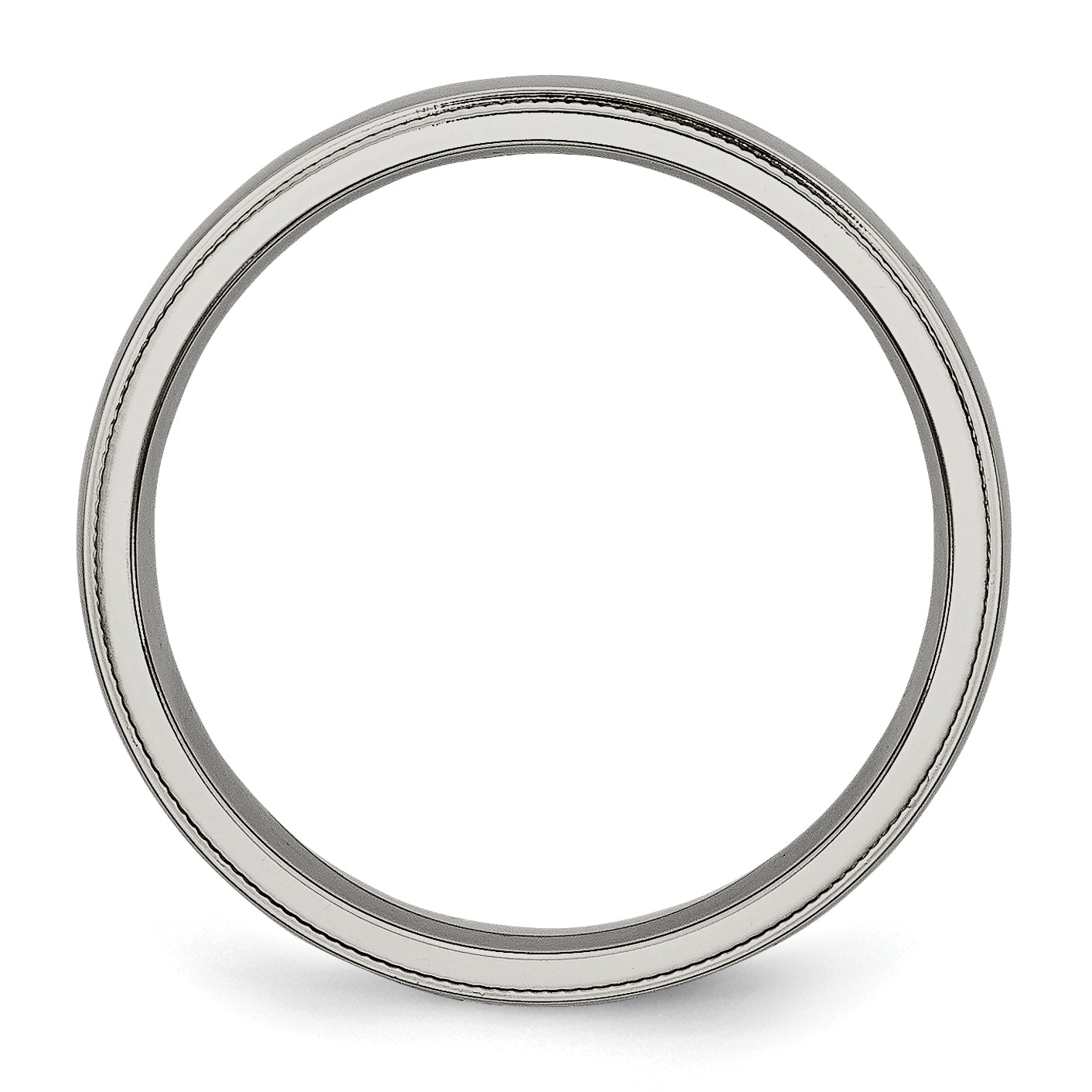 Chisel Titanium Polished 4mm Grooved and Beaded Edge Band