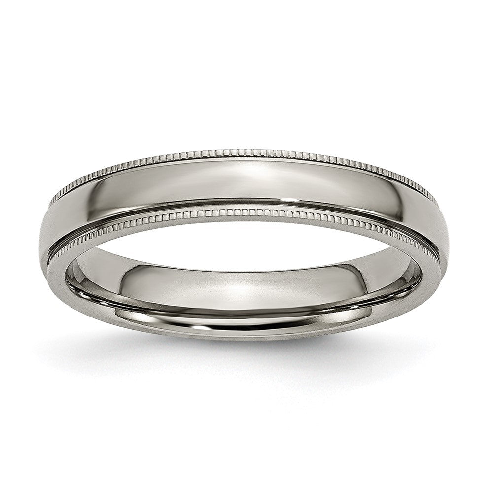 Chisel Titanium Polished 4mm Grooved and Beaded Edge Band