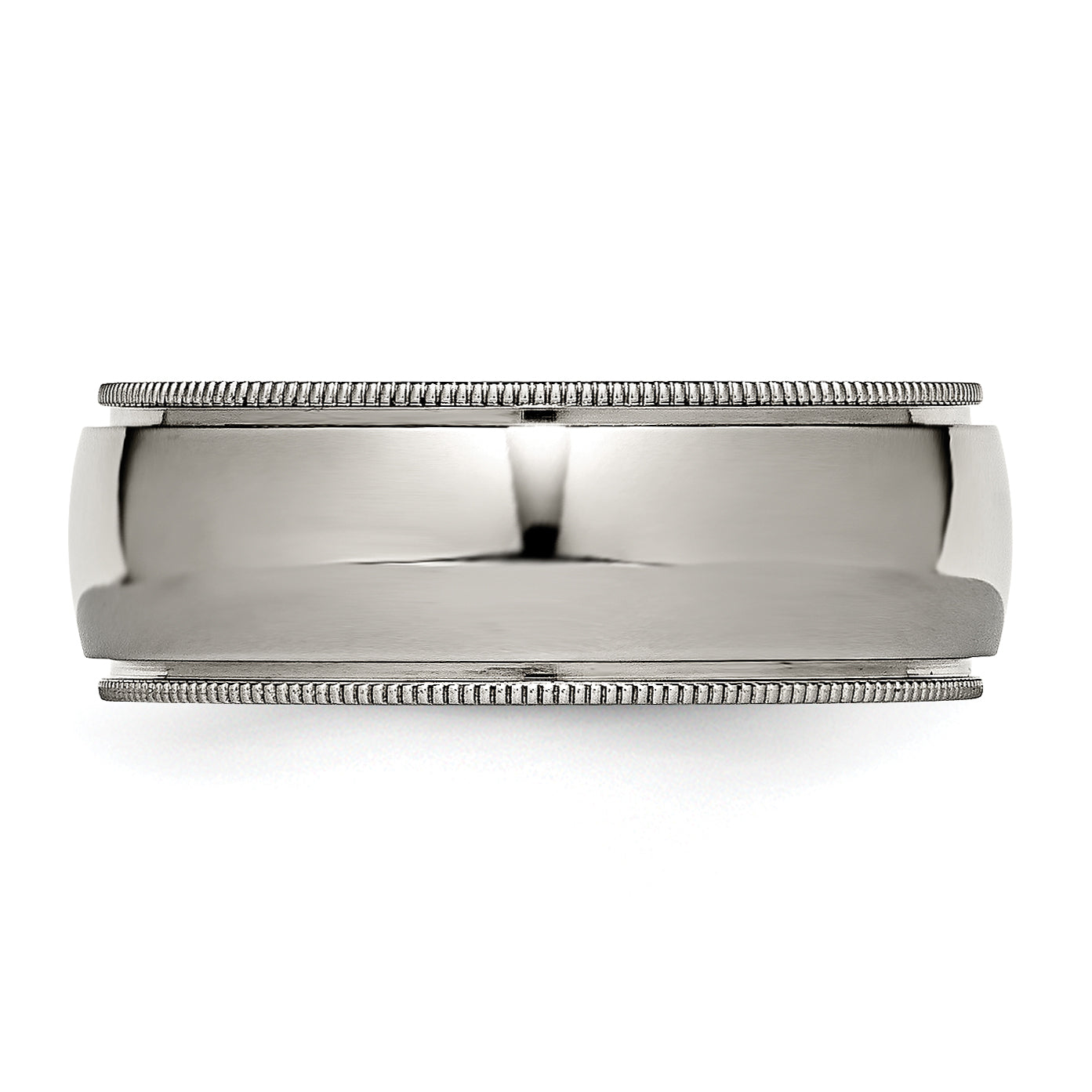 Chisel Titanium Polished 8mm Grooved and Beaded Edge Band