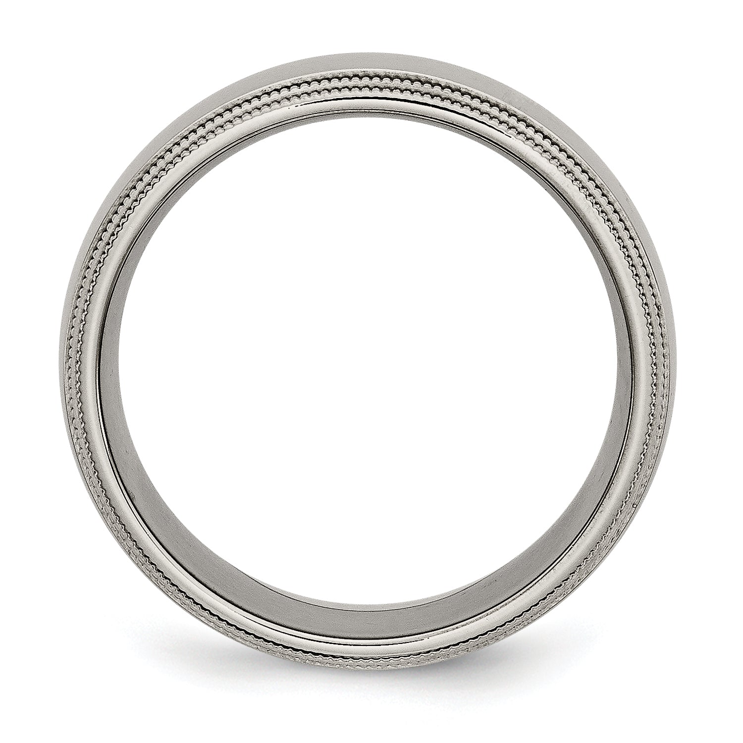 Chisel Titanium Polished 8mm Grooved and Beaded Edge Band