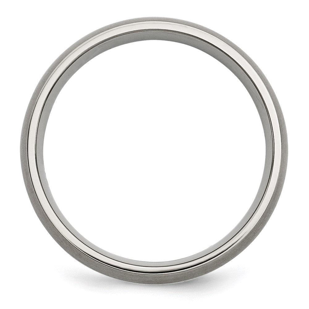 Chisel Titanium Brushed with Sterling Silver Inlay 6mm Band