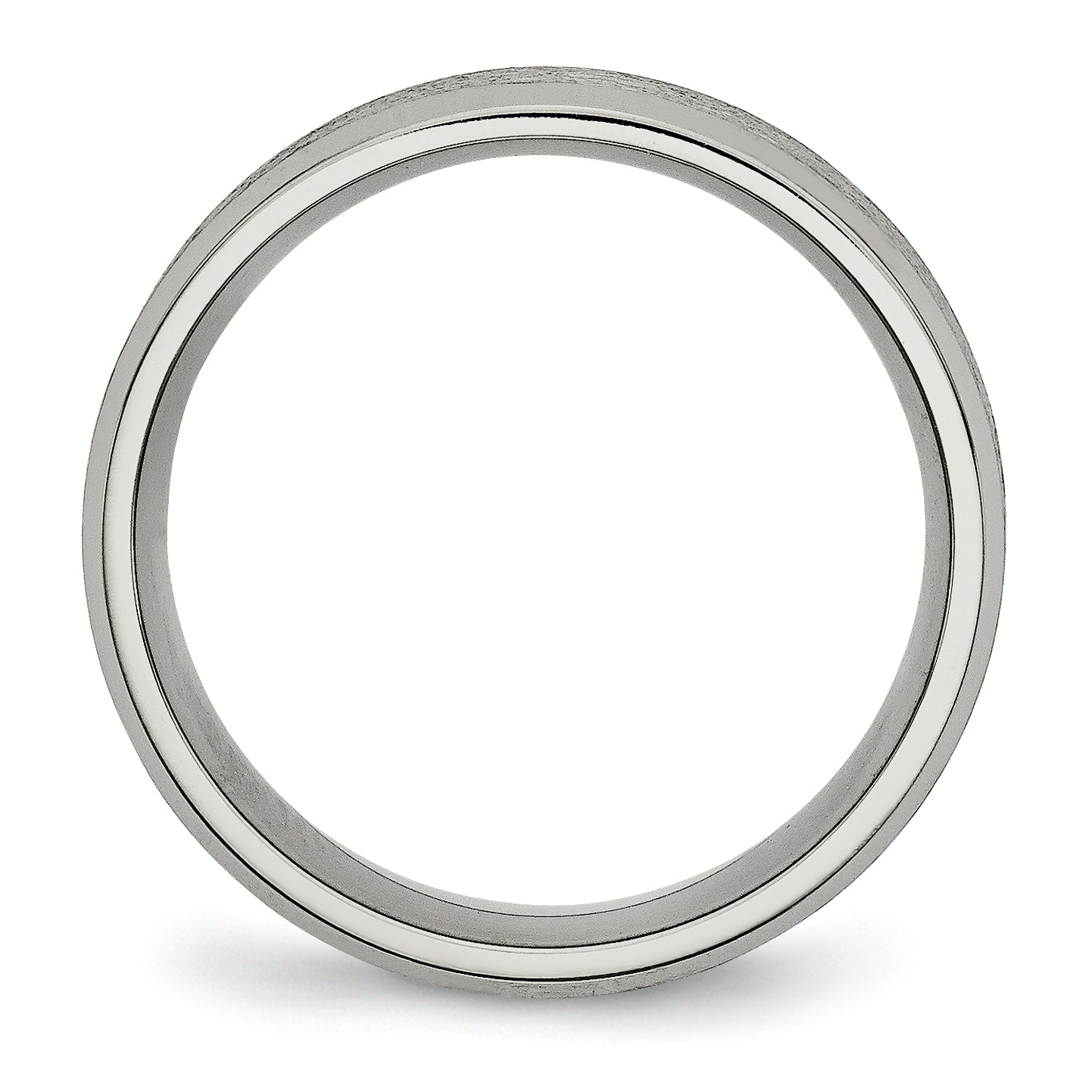 Chisel Titanium Satin and Brushed 8mm Beveled Edge Band