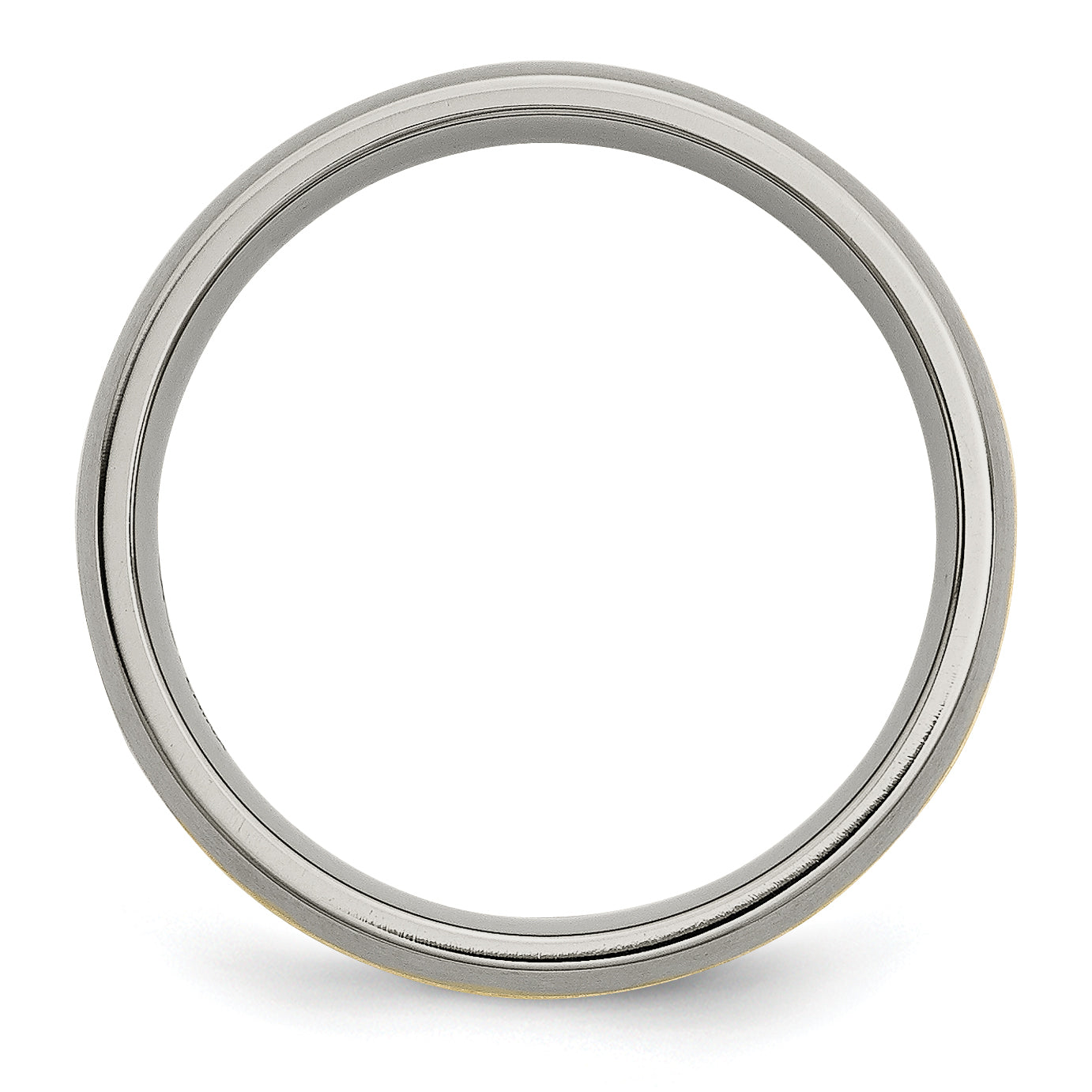 Chisel Titanium Brushed with 14k Gold Inlay 6mm Grooved Band