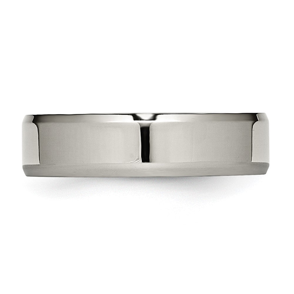 Chisel Titanium Polished 6mm Beveled Edge Band