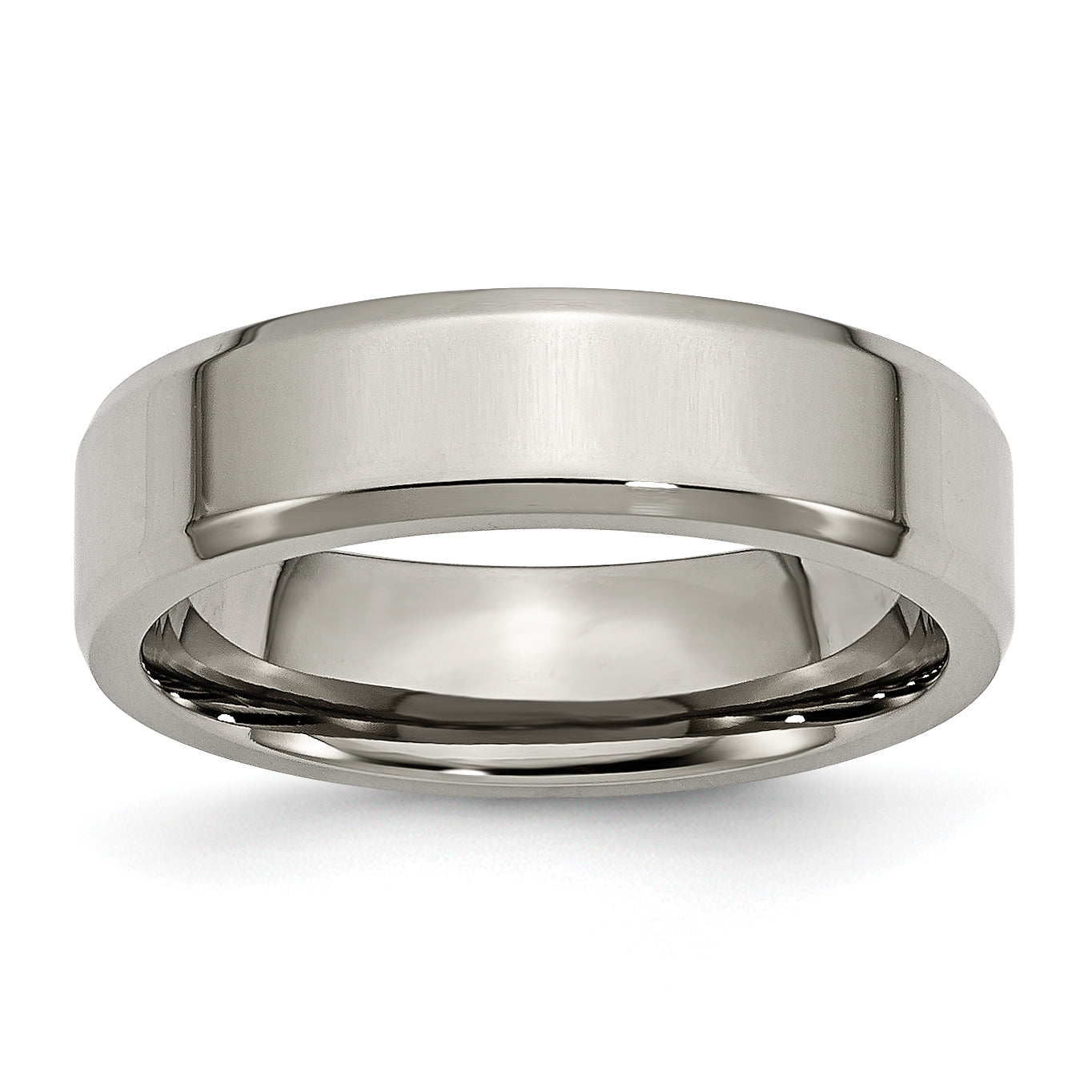 Chisel Titanium Polished 6mm Beveled Edge Band