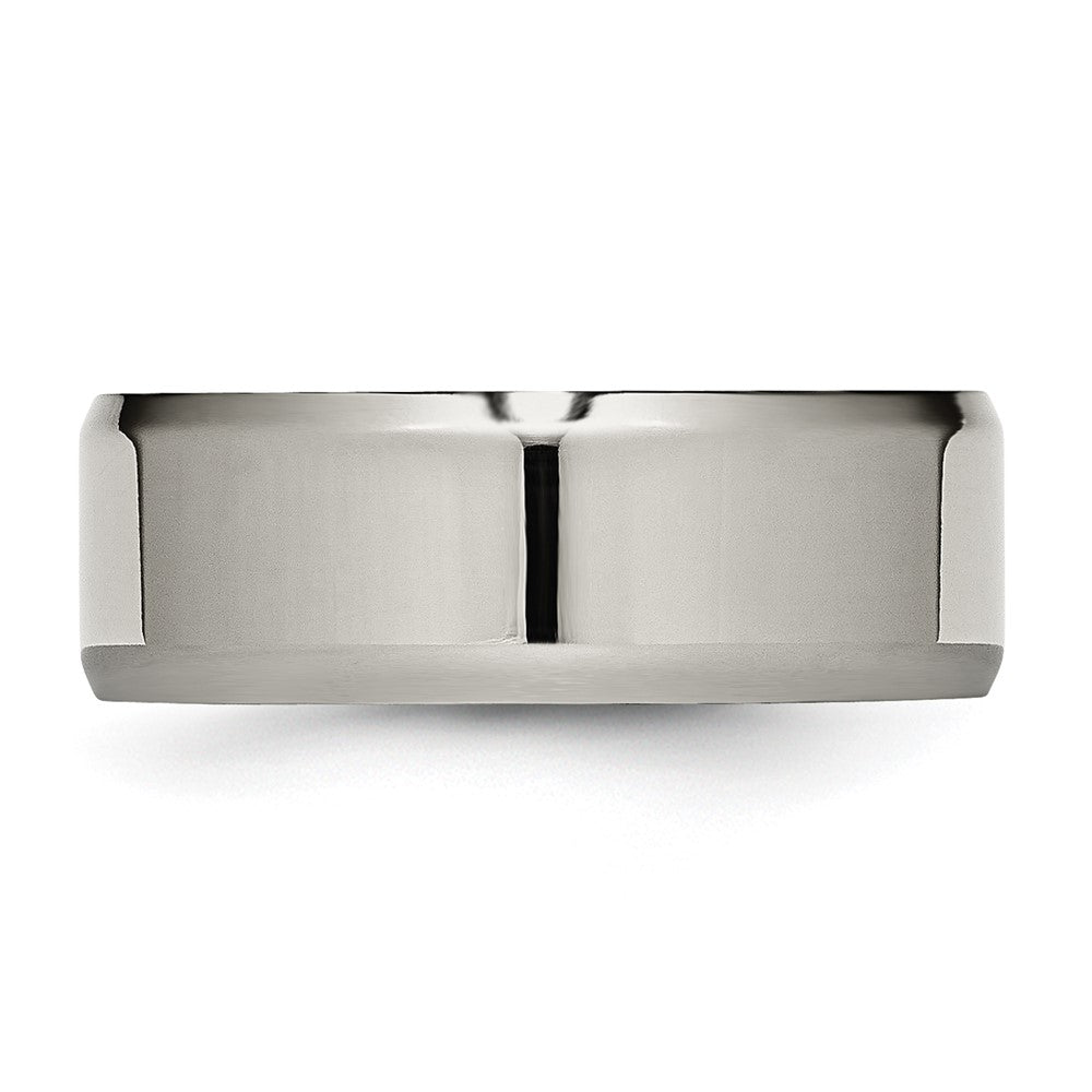 Chisel Titanium Polished 8mm Beveled Edge Band