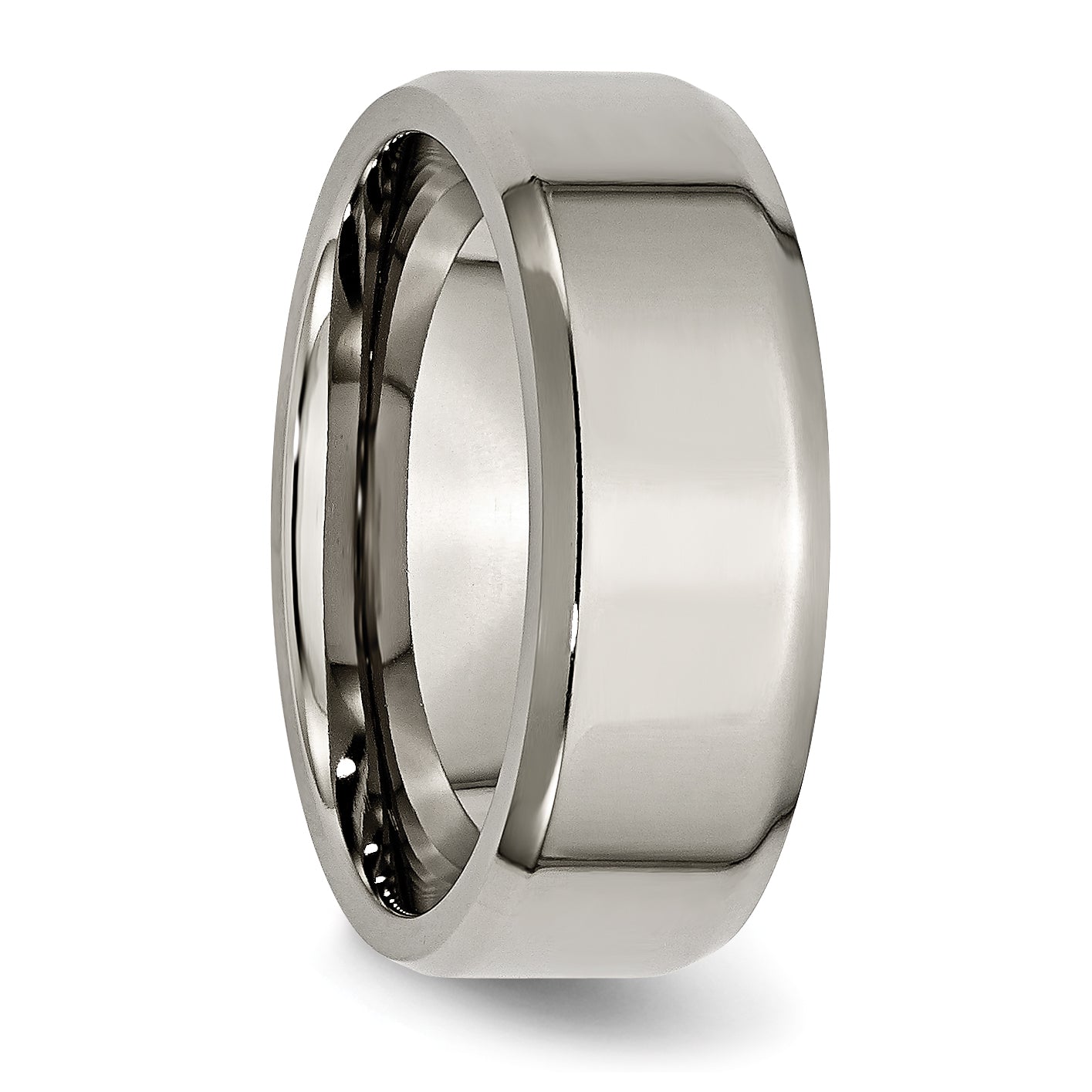 Chisel Titanium Polished 8mm Beveled Edge Band