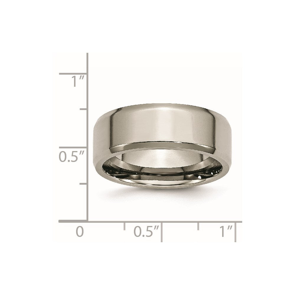 Chisel Titanium Polished 8mm Beveled Edge Band