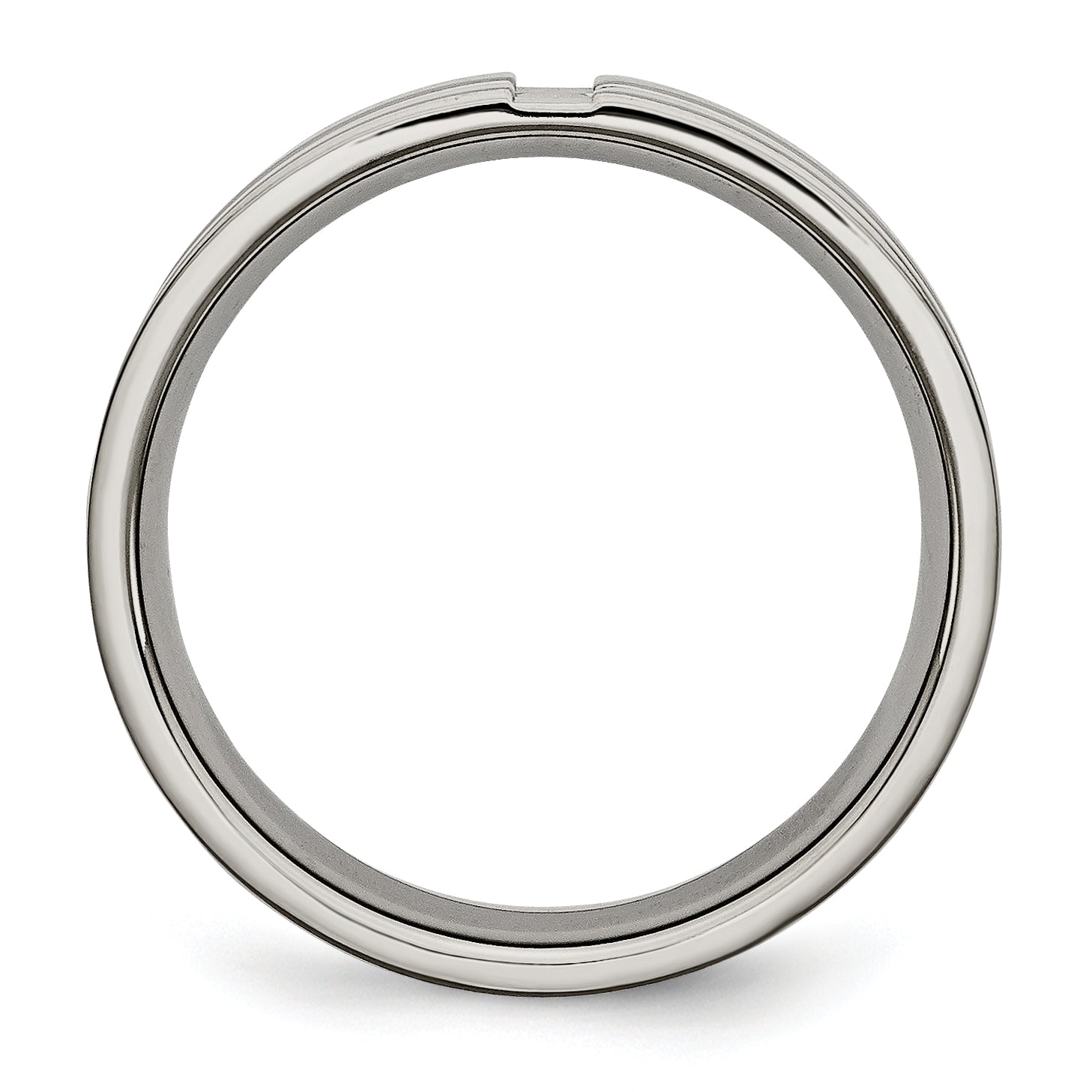 Titanium Polished 6mm Grooved Band