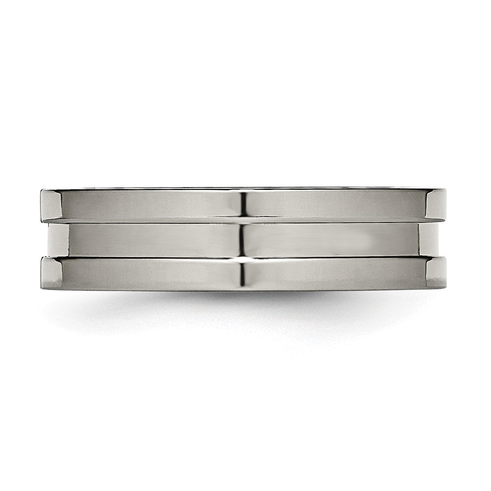 Titanium Polished 6mm Grooved Band