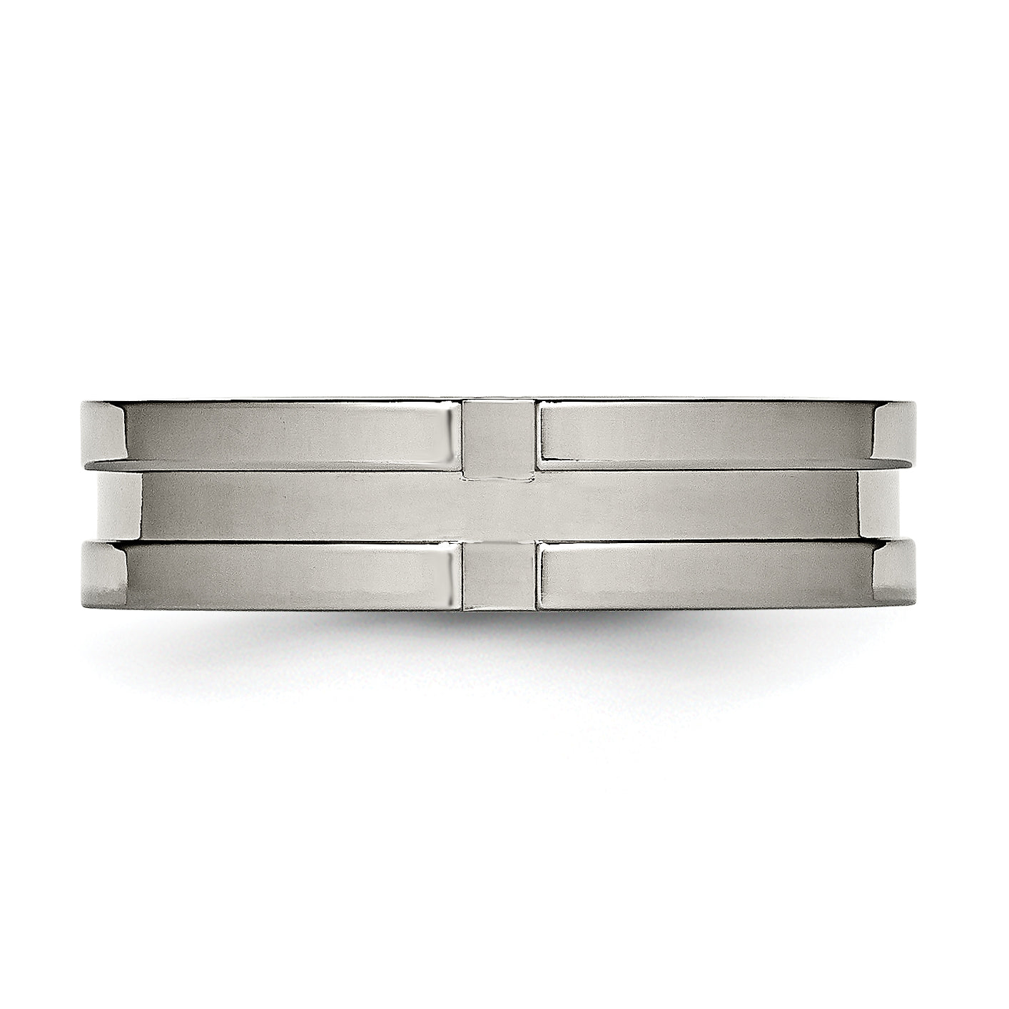 Titanium Polished 6mm Grooved Band