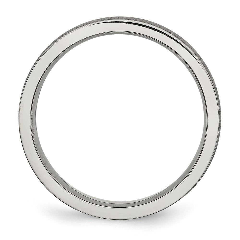 Chisel Titanium Brushed Center 6mm Ridged Edge Band