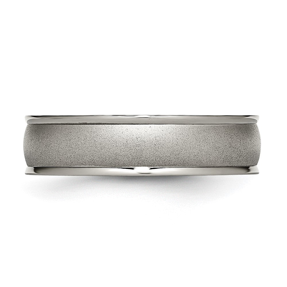 Chisel Titanium Brushed Center 6mm Ridged Edge Band