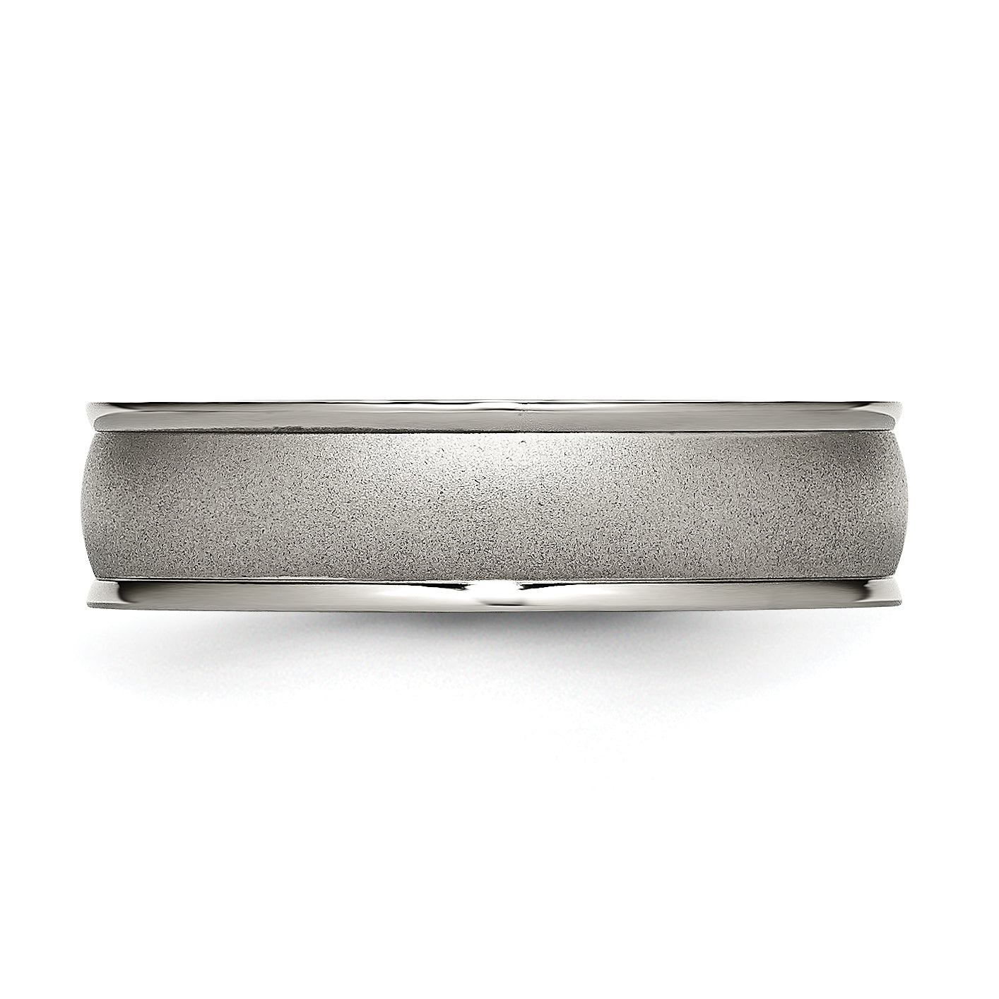 Chisel Titanium Brushed Center 6mm Ridged Edge Band