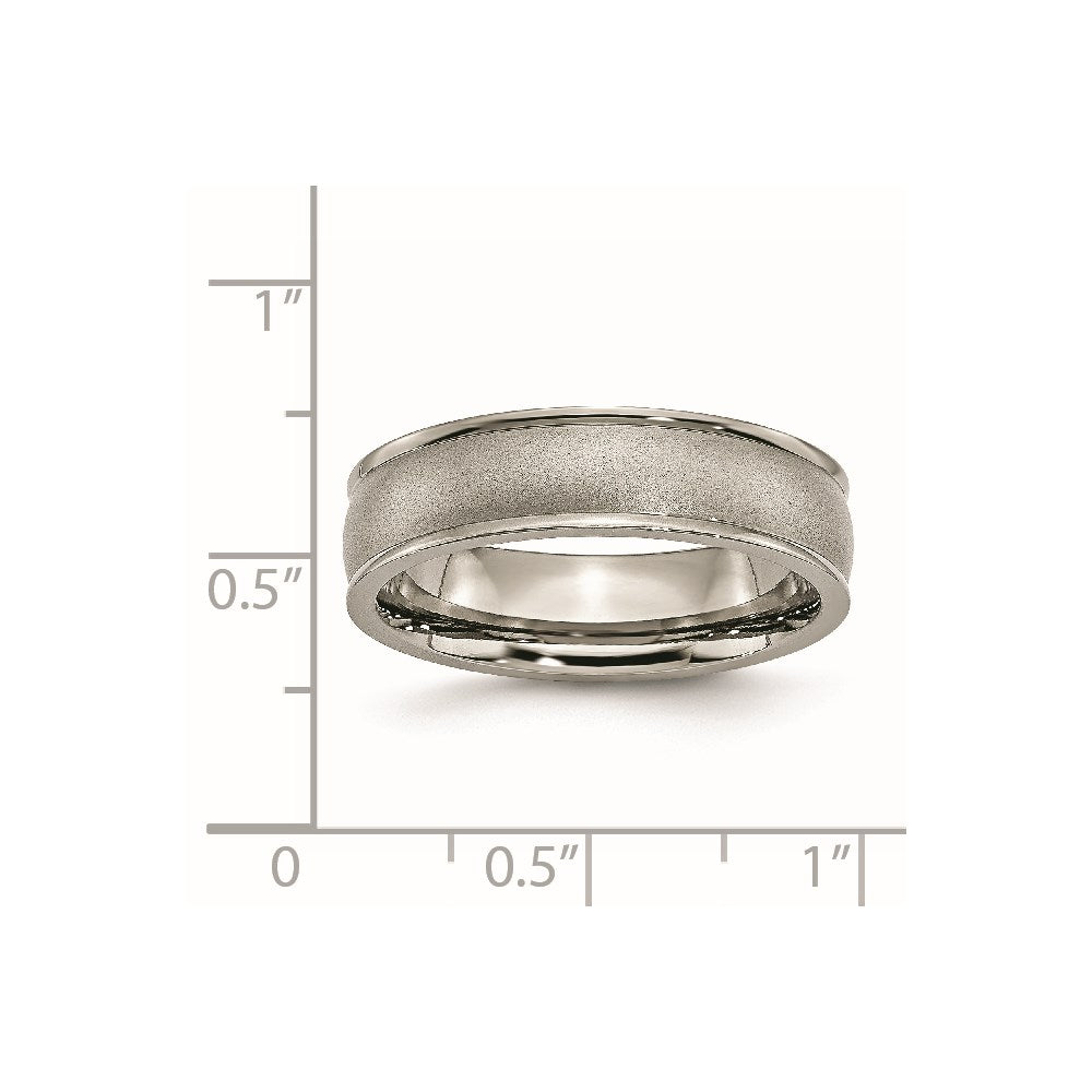 Chisel Titanium Brushed Center 6mm Ridged Edge Band