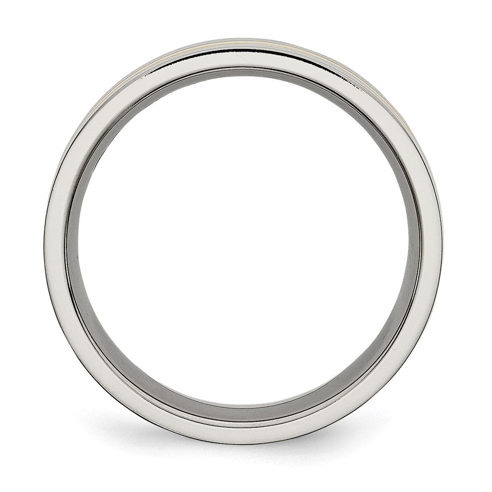 Chisel Titanium Polished Yellow IP-plated 7mm Grooved Band