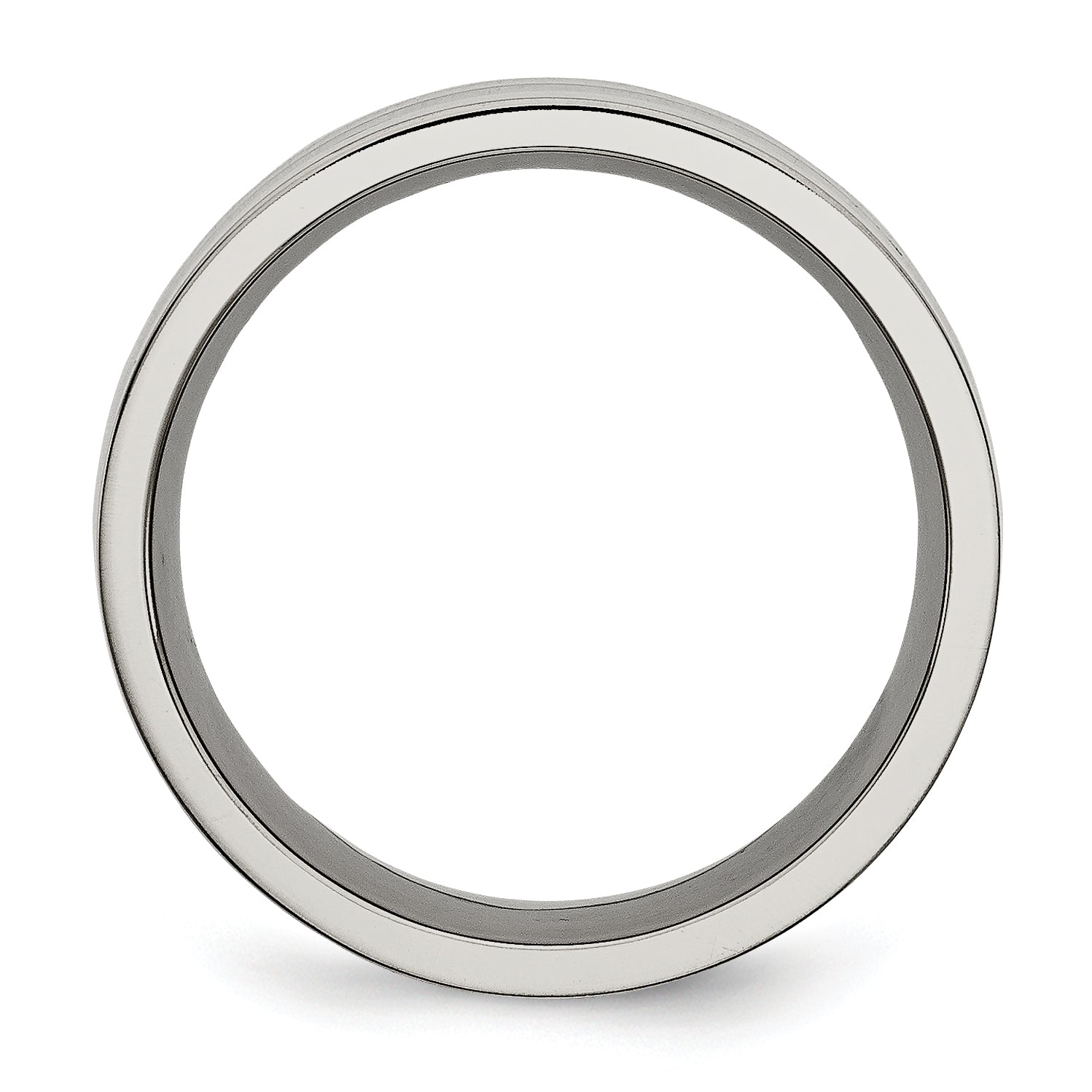 Chisel Titanium Polished with Black Carbon Fiber Inlay Flat 8mm Band