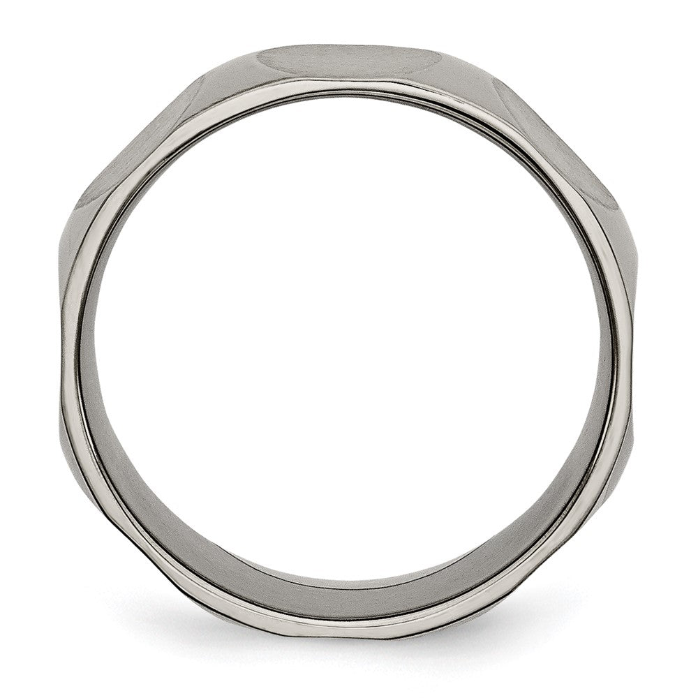 Titanium Faceted 8mm Satin Band