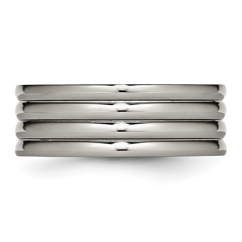 Titanium Grooved 8mm Polished Band