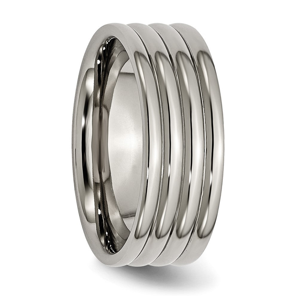 Titanium Grooved 8mm Polished Band