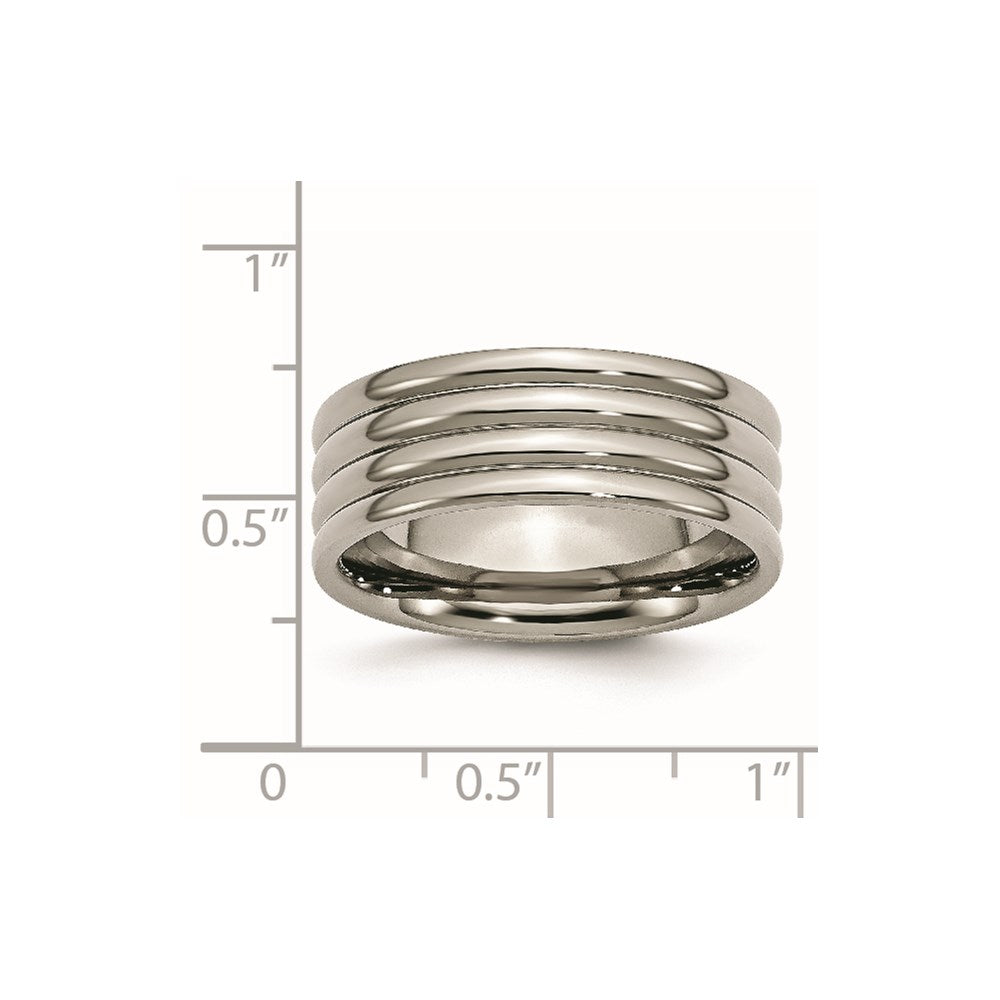 Titanium Grooved 8mm Polished Band